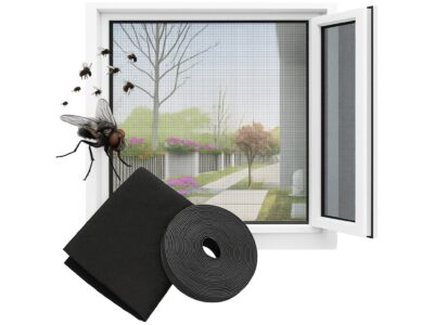 MOSKITIERA OKIENNA 150x180 + RZEP - czarny