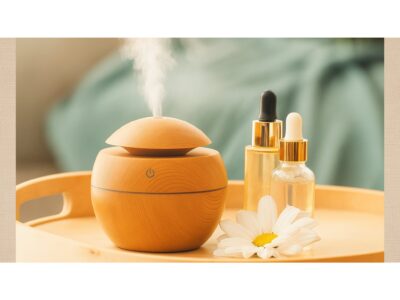 NAWILŻACZ POWIETRZA OKRĄGŁY DREWNO - jasny brąz