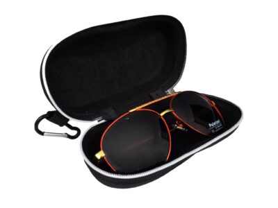 OKULARY PRZECIWSŁONECZNE MĘSKIE UV ETUI - czarny ze złotym