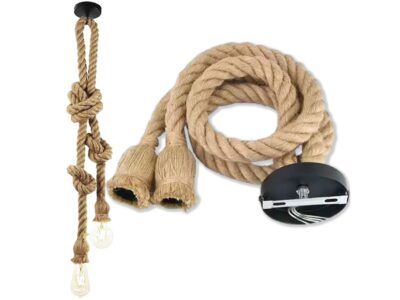 OPRAWA SUFITOWA PODWÓJNA SZNUR JUTOWY E27