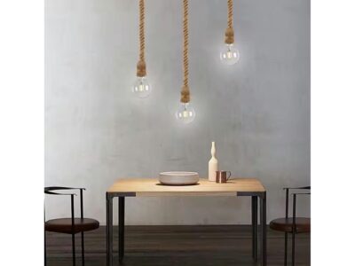 OPRAWA SUFITOWA PODWÓJNA SZNUR JUTOWY E27