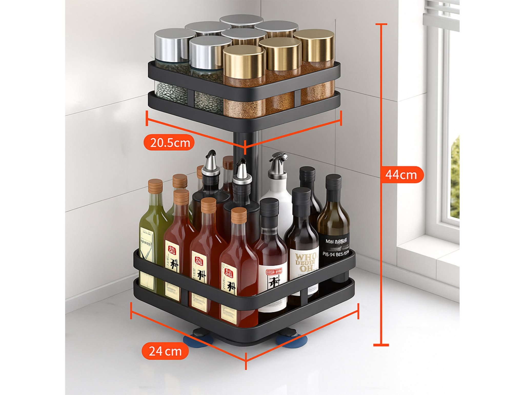 PÓŁKA REGAŁ KUCHENNY OBROTOWY 44x26cm - kwadratowy