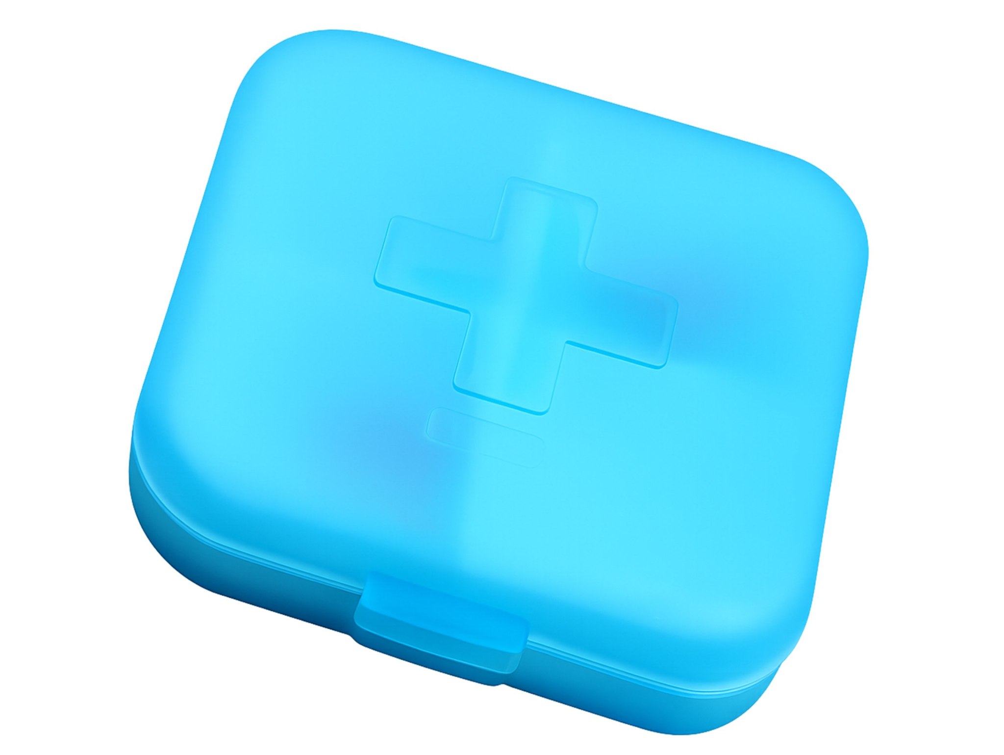 POJEMNIK ORGANIZER NA LEKI 4 KOMORY - niebieski