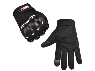 RĘKAWICE MOTOCYKLOWE - L - czarny z żółtymi kropkami