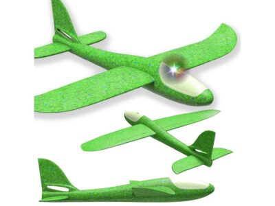 SAMOLOT ZABAWKA STYROPIANOWY SZYBOWIEC RZUTKA 47 CM LED - zielony