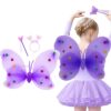 SKRZYDŁA MOTYLA ŚWIECĄCE ZESTAW DLA DZIECI 3el - fioletowy