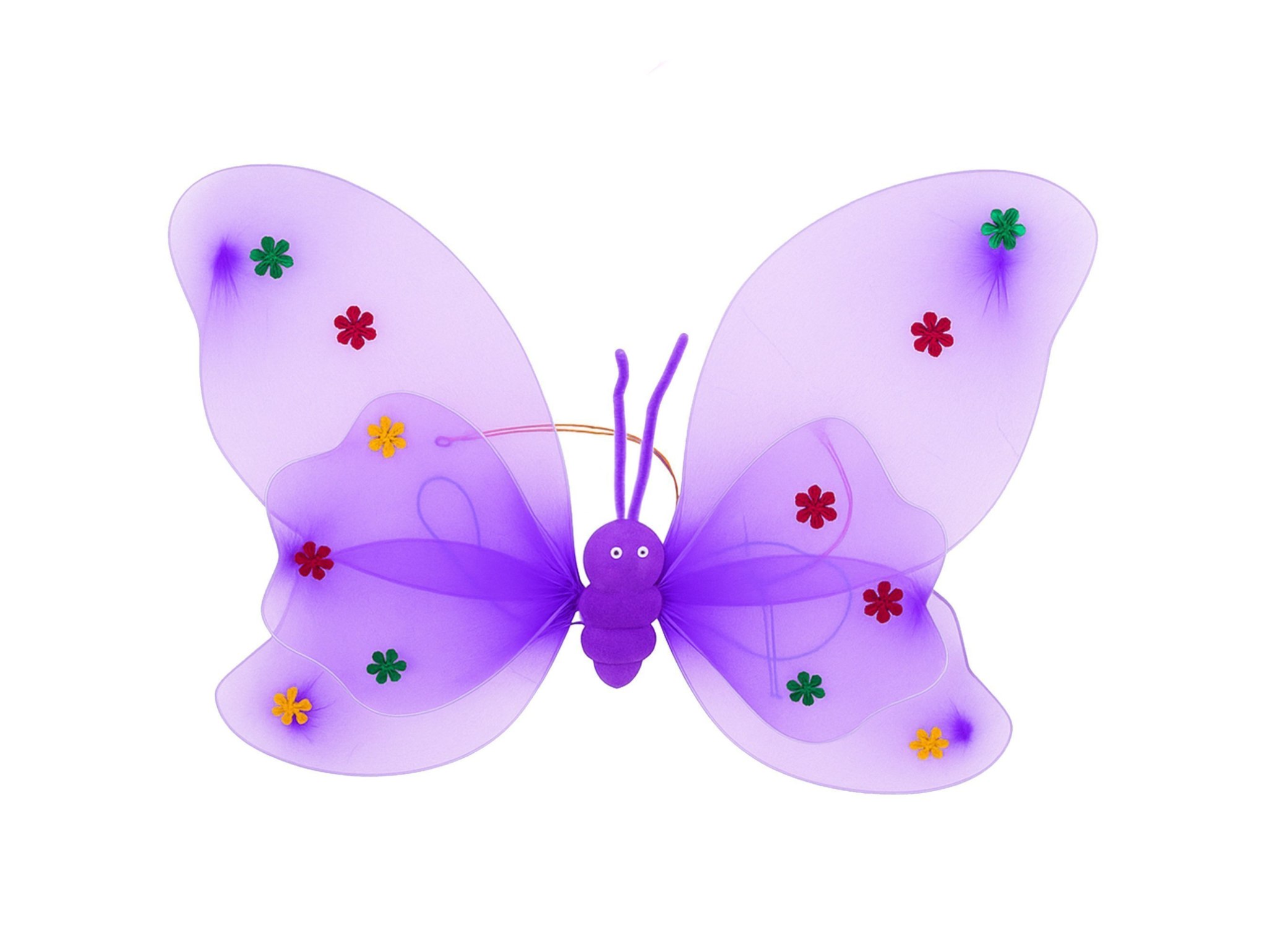 SKRZYDŁA MOTYLA ŚWIECĄCE ZESTAW DLA DZIECI 3el - fioletowy