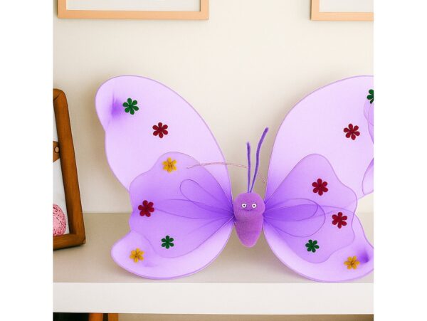 SKRZYDŁA MOTYLA ŚWIECĄCE ZESTAW DLA DZIECI 3el - fioletowy
