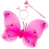 SKRZYDŁA MOTYLA ŚWIECĄCE ZESTAW DLA DZIECI 3el - różowy ciemny