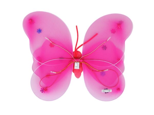 SKRZYDŁA MOTYLA ŚWIECĄCE ZESTAW DLA DZIECI 3el - różowy ciemny