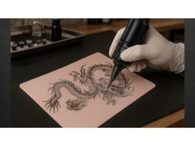 SZTUCZNA SKÓRA DO NAUKI TATUAŻU - beżowy ciemny