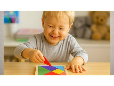 TANGRAM GRA LOGICZNA UKŁADANKA KLOCKI DREWNIANE