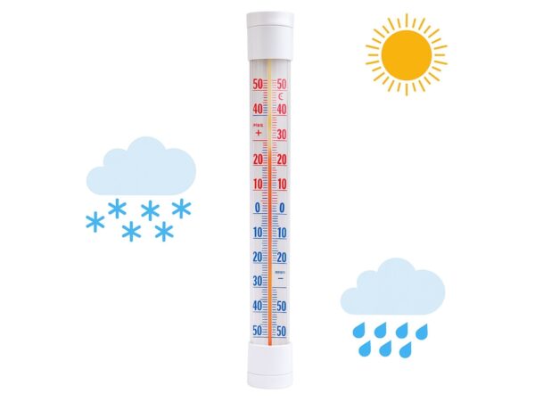 TERMOMETR OKIENNY ZAOKIENNY 21cm - biały