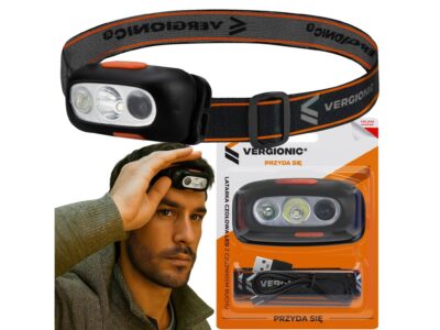 VERGTIONIC LATARKA CZOŁOWA CZOŁÓWKA LED Z CZUJNIKIEM RUCHU