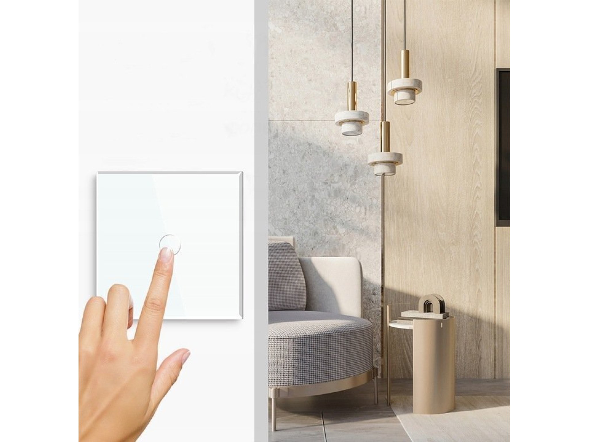 WŁĄCZNIK ŚWIATŁA LED PANEL DOTYKOWY - biały