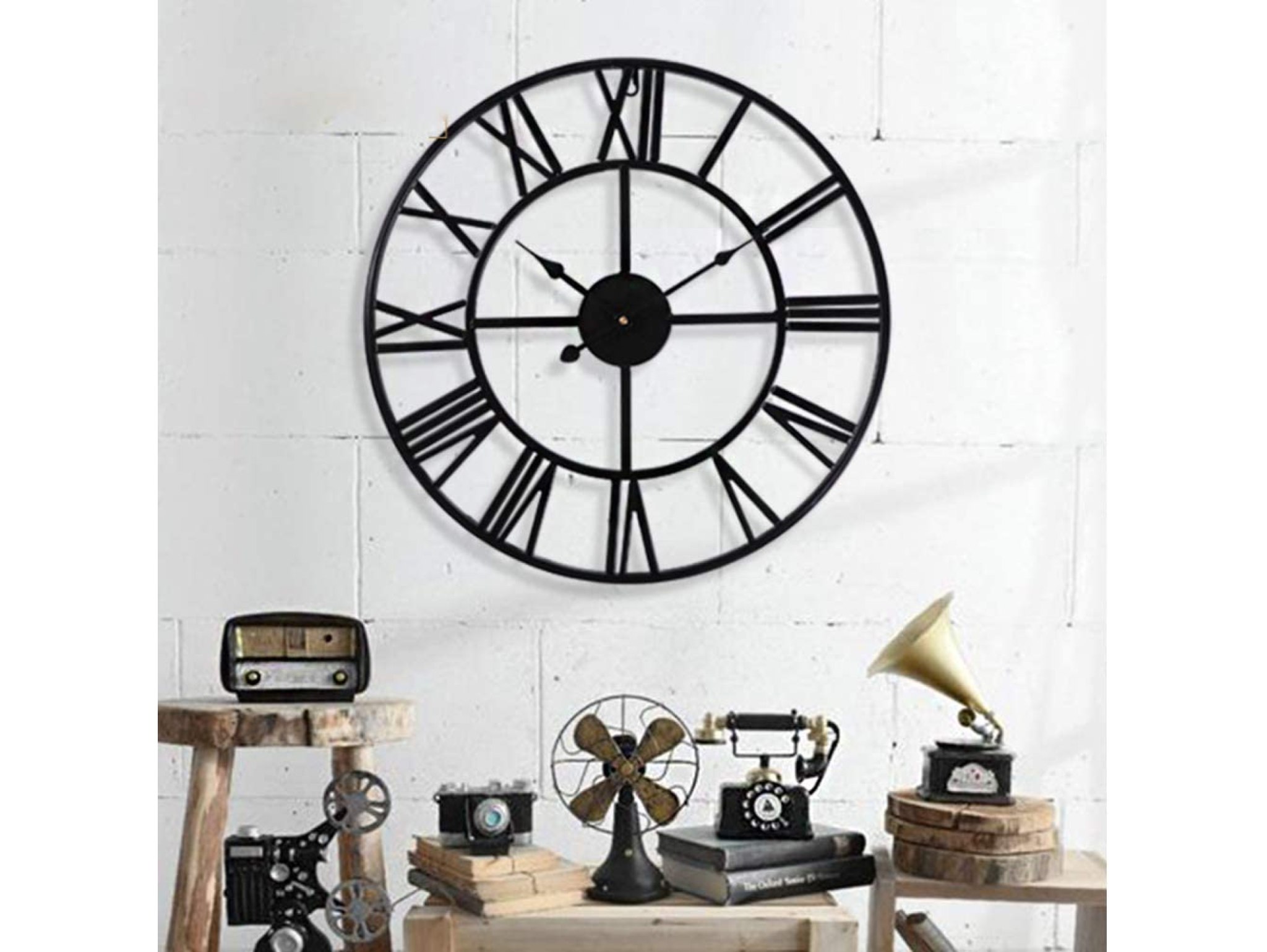 ZEGAR ŚCIENNY RETRO LOFT RZYMSKI METALOWY 50cm