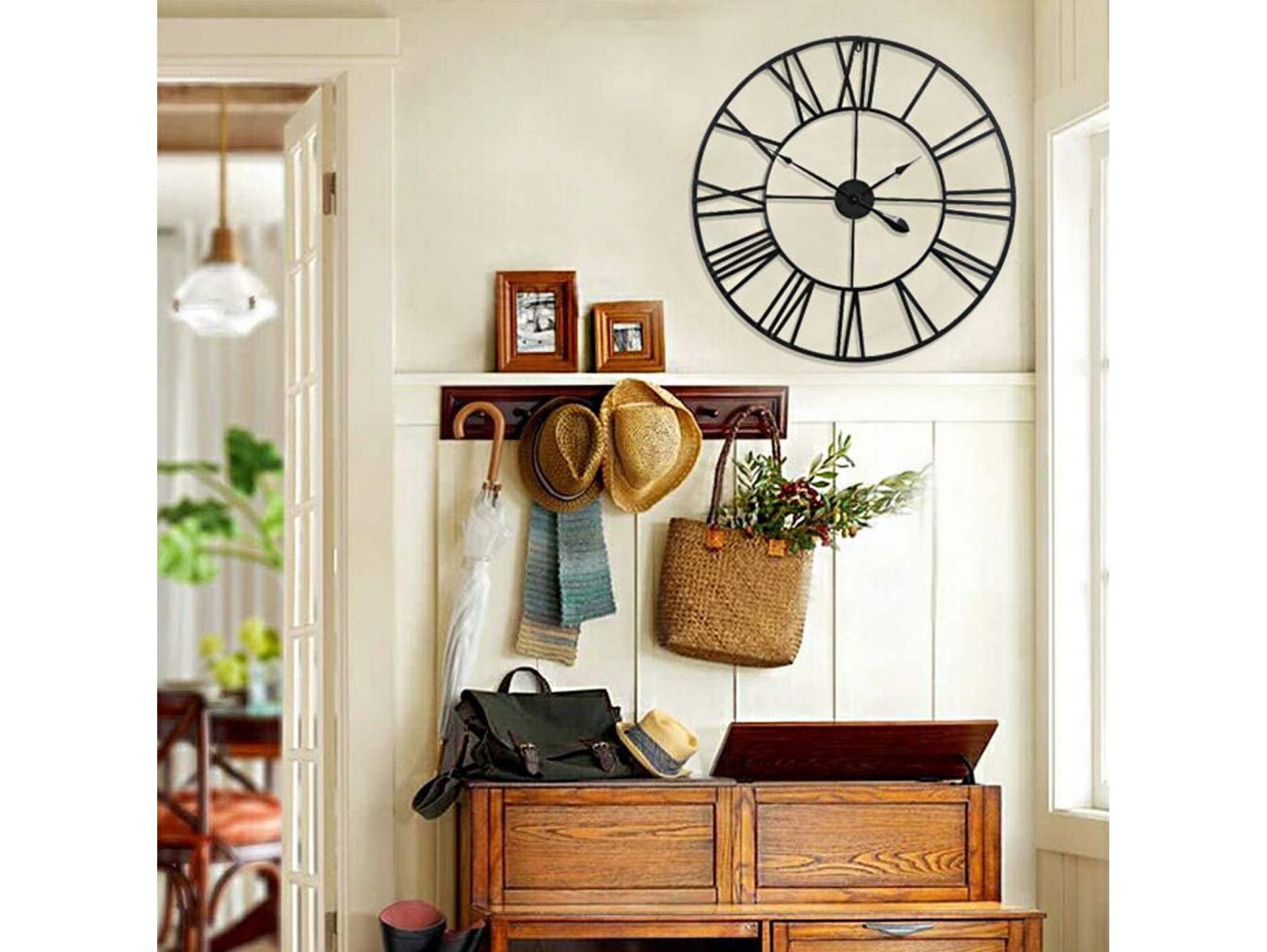 ZEGAR ŚCIENNY RETRO LOFT RZYMSKI METALOWY 50cm