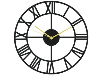 ZEGAR METALOWY ŚCIENNY RETRO LOFT 50CM - grubość 4mm/złote wskazówki