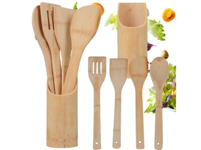 ZESTAW PRZYBORÓW KUCHENNYCH BAMBUSOWYCH