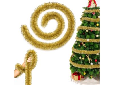 ŁAŃCUCH CHOINKOWY 6cm/2m - złoty