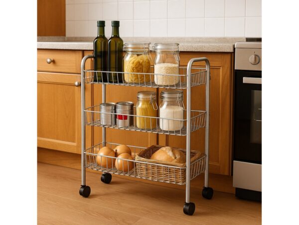 ARTEX REGAŁ NA KÓŁKACH BIG STORE 3/BIG STORE 3 SREBRNY 5905399715045