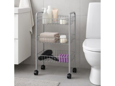 ARTEX REGAŁ NA KÓŁKACH WINNY 3/WINNY 3 SREBRNY 5905399715052