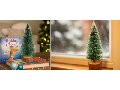 CHOINKA Z BROKATEM 20CM - zielony