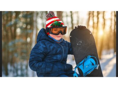 CZAPKA LED ŚWIĄTECZNA - wzór 2 choinka