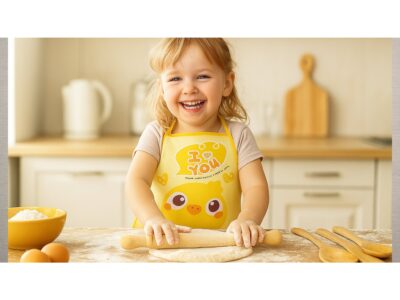FARTUCH DZIECIĘCY DO PRAC PLASTYCZNYCH FOLIOWY - żółty