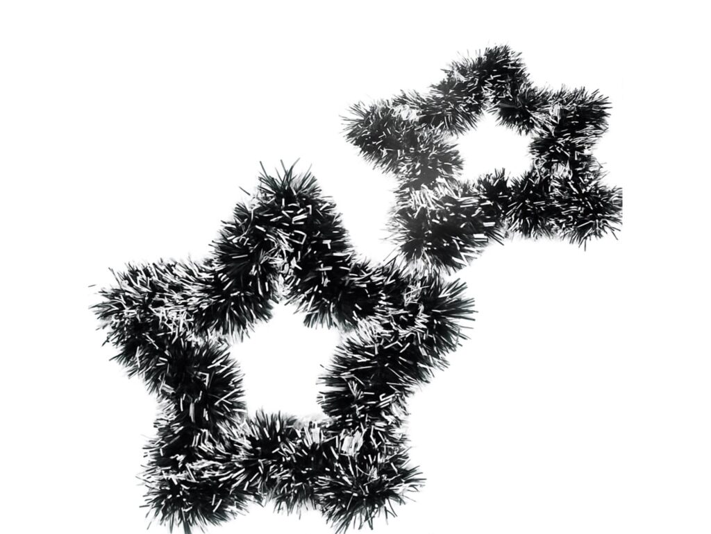 GWIAZDA ŚWIĄTECZNA Z ŁAŃCUCHA 34CM - zielony z białymi końcówkami