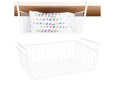 KOSZYK WISZĄCY DO SZAFY PODWIESZANY 32x25x10cm - biały
