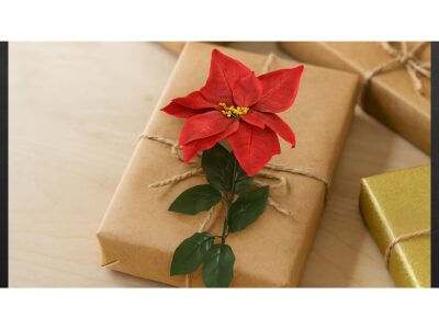 KWIAT GWIAZDA BETLEJEMSKA POINSECJA POJEDYNCZA 65CM - czerwony cieniowany