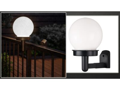 LAMPA OGRODOWA SOLARNA KULA KINKIET 12CM