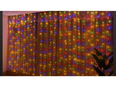 LAMPKI DRUCIKI KURTYNA 3x3m USB - multikolor