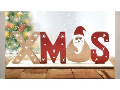 NAPIS DREWNIANY XMAS DEKORACJA ŚWIĄTECZNA 21,5x4x8,5cm