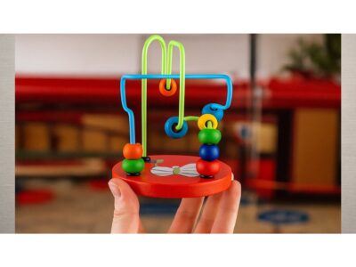 PRZEPLATANKA DREWNIANA LABIRYNT - czerwony