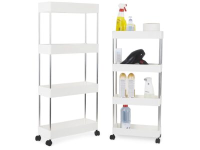 SZAFKA NA KÓŁKACH MOBILNA 4 PÓŁKI PÓŁKA - bez haczyków