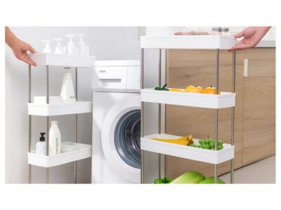 SZAFKA NA KÓŁKACH MOBILNA 4 PÓŁKI PÓŁKA - bez haczyków