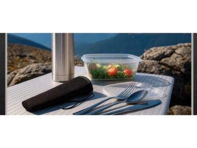 SZTUĆCE PODRÓŻNE 4w1 ETUI - czarny