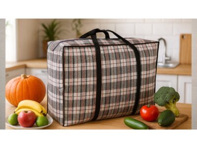 TORBA GOSPODARCZA 68x50x24cm - czerwona kratka