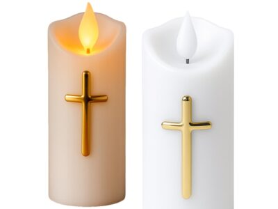 ŚWIECZKA NA BATERIE LED WKŁAD ZNICZ FALA 15cm