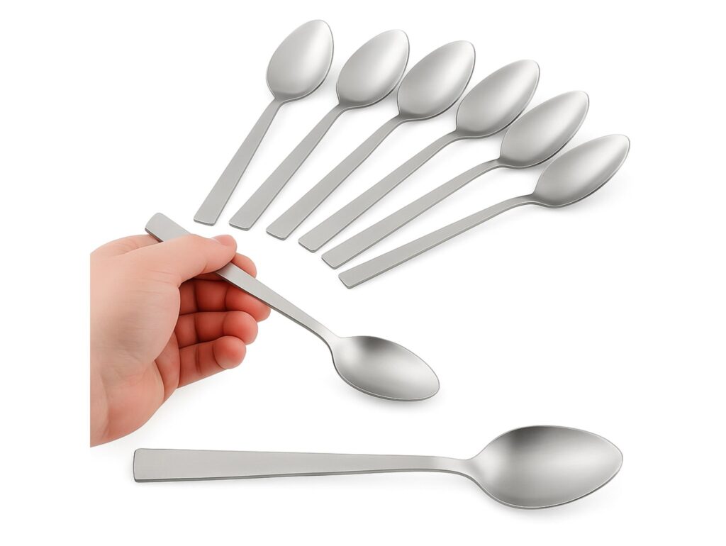 ŁYŻECZKA ŁYŻECZKI KOMPLET 6SZT 14CM - gładki kwadratowy