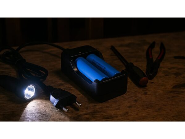 ŁADOWARKA OGNIW BATERII 18650 + 2 AKUMULATORY 6000