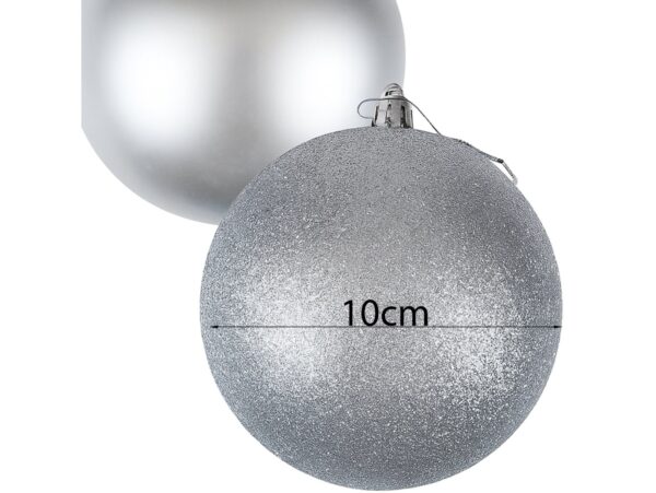 BOMBKI CHOINKOWE TUBA 10CM 4SZT - srebrny