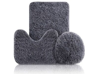 DYWANIKI ŁAZIENKOWE KOMPLET 3 SZT - szary