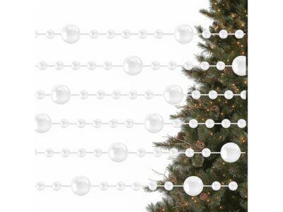 GIRLANDA CHOINKOWA PERŁY 5M - kremowy