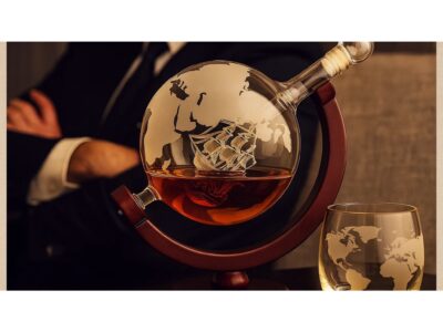 KARAFKA SZKLANA NA STOJAKU PODSTAWKA + 2 SZKLANKI