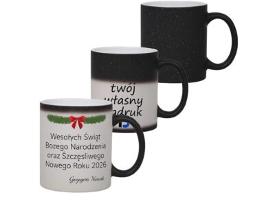 KUBEK DO SUBLIMACJI 330ML CZARNY MAGICZNY Z BROKATEM