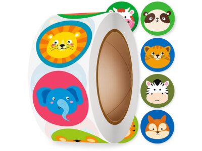 NAKLEJKI MOTYWACYJNE ROLKA 500SZT - zwierzęta 2