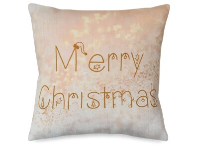POSZEWKA NA PODUSZKĘ ŚWIĄTECZNA 45x45 - złoty/Merry Christmas
